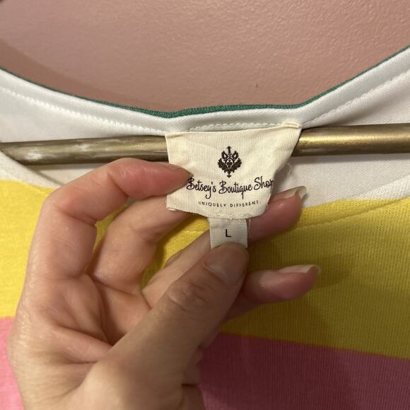 Betsy’s Boutique Striped Lined Maxi Dress Colorful Vertical Large Long - Picture 2 of 5